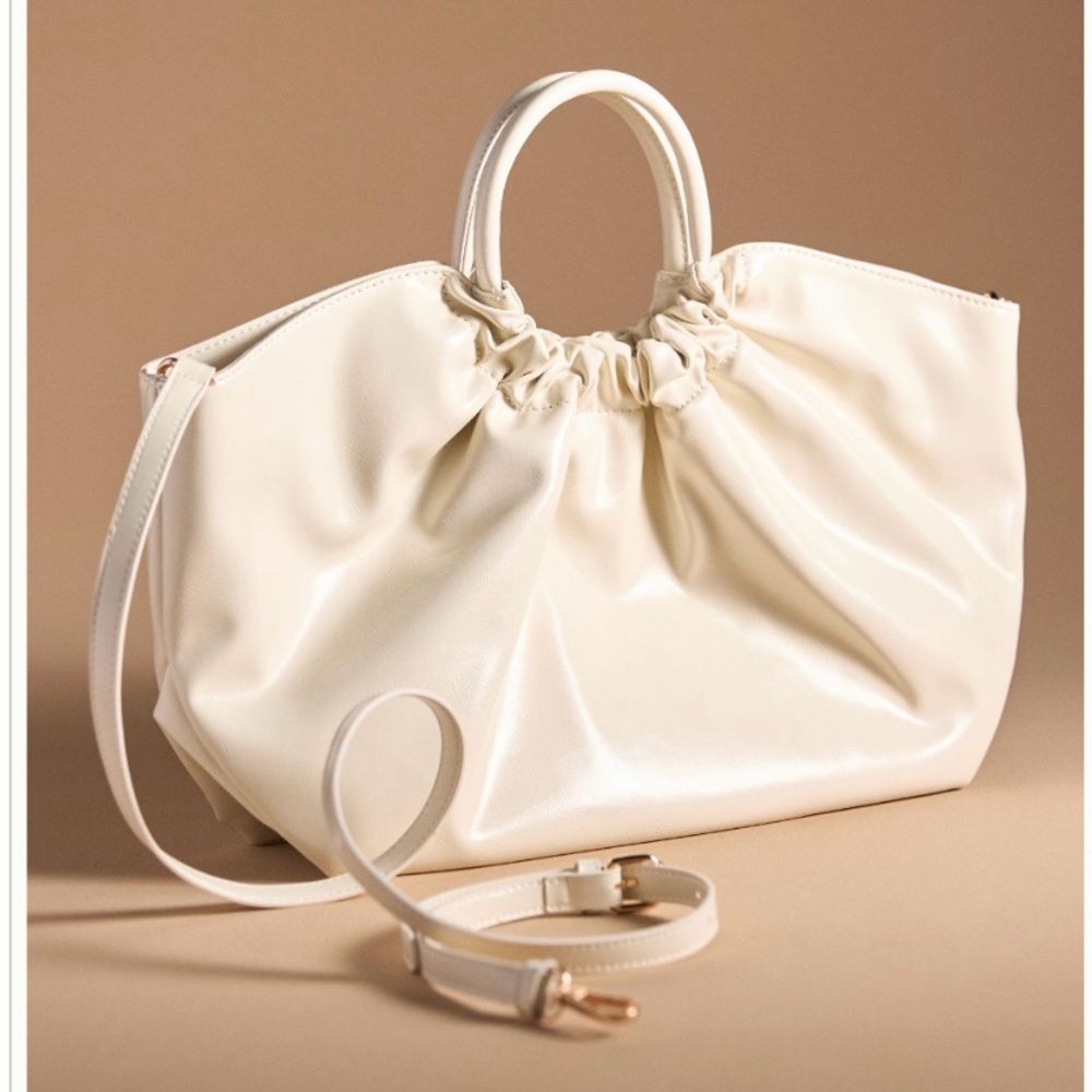 Anthropologie Half Moon Bag Patent Faux Leather